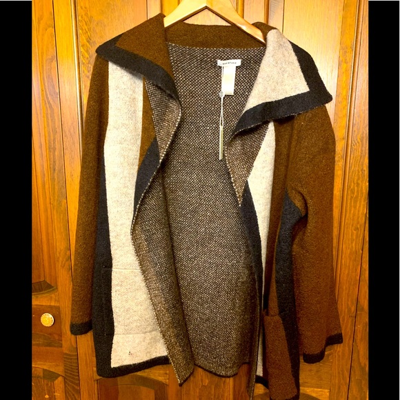 Max Studio Sweaters - Max Studio Brown and Cream Cardigan